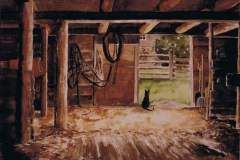 Cat in a barn