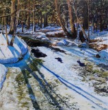 3-Sun-and-Shadow-on-Frozen-Creek-24x24-Jan-6-2024